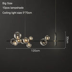 Glass Ball LED Chandelier: Modern Nordic Style for Living, Dining, Kitchen, Study