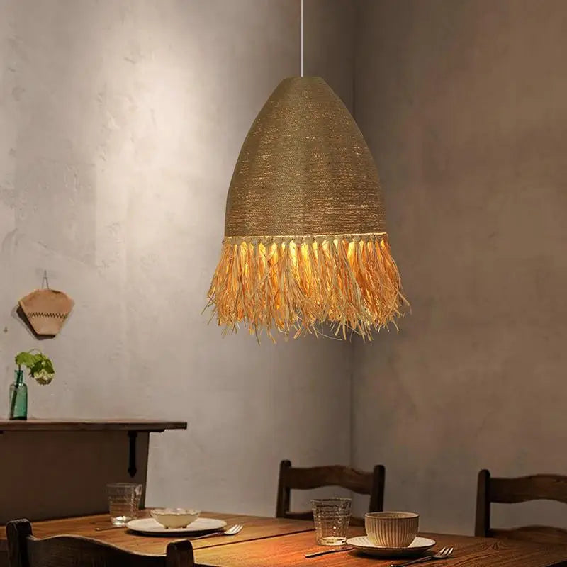 Handmade Rattan Pendant Light for Living Room, Bedroom - Japanese Style