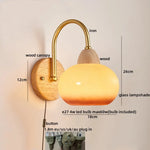 Glass Wood LED Wall Lights Decor for Bedroom Living Room Coffee Mirror Bedside Lamp