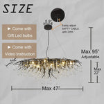 Crystal Chandelier: Black/Gold/Chrome Ceiling Lamp for Living Room & Dining Table