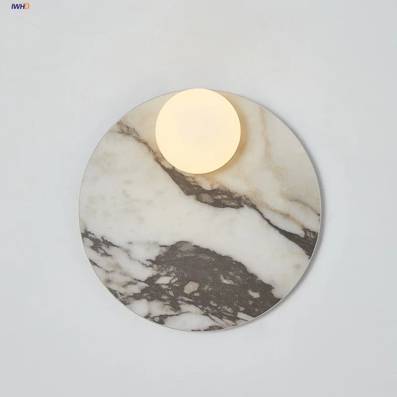 Glass Globe LED Wall Lamp: Modern Nordic Stone Bathroom Mirror Light