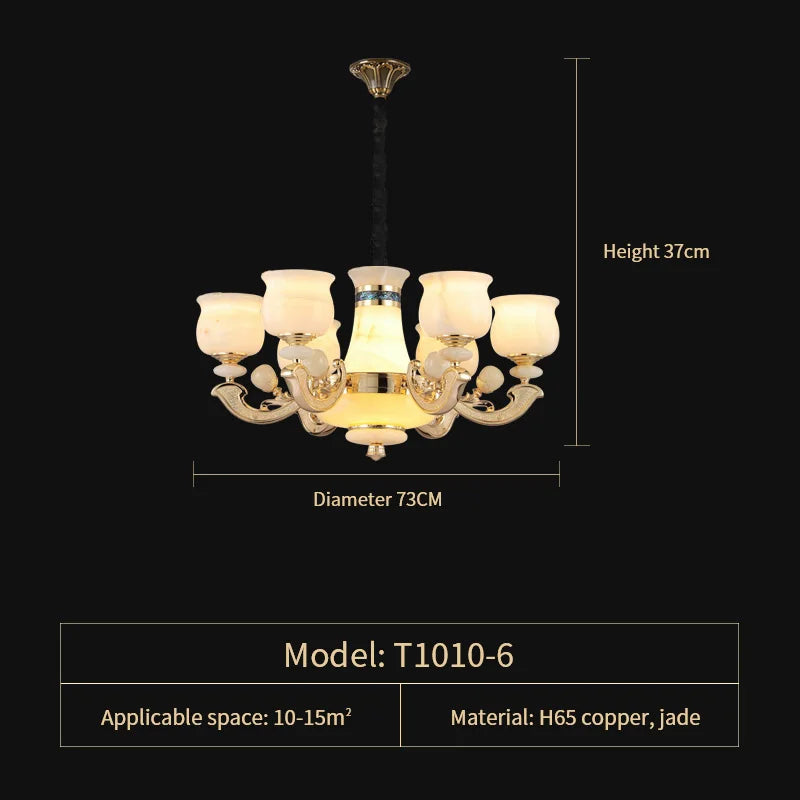 Natural Afghan Jade Villa Chandelier: High-Grade Living Room Lamp for Luxurious Atmosphere