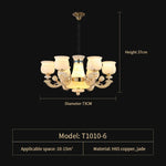 Natural Afghan Jade Villa Chandelier: High-Grade Living Room Lamp for Luxurious Atmosphere