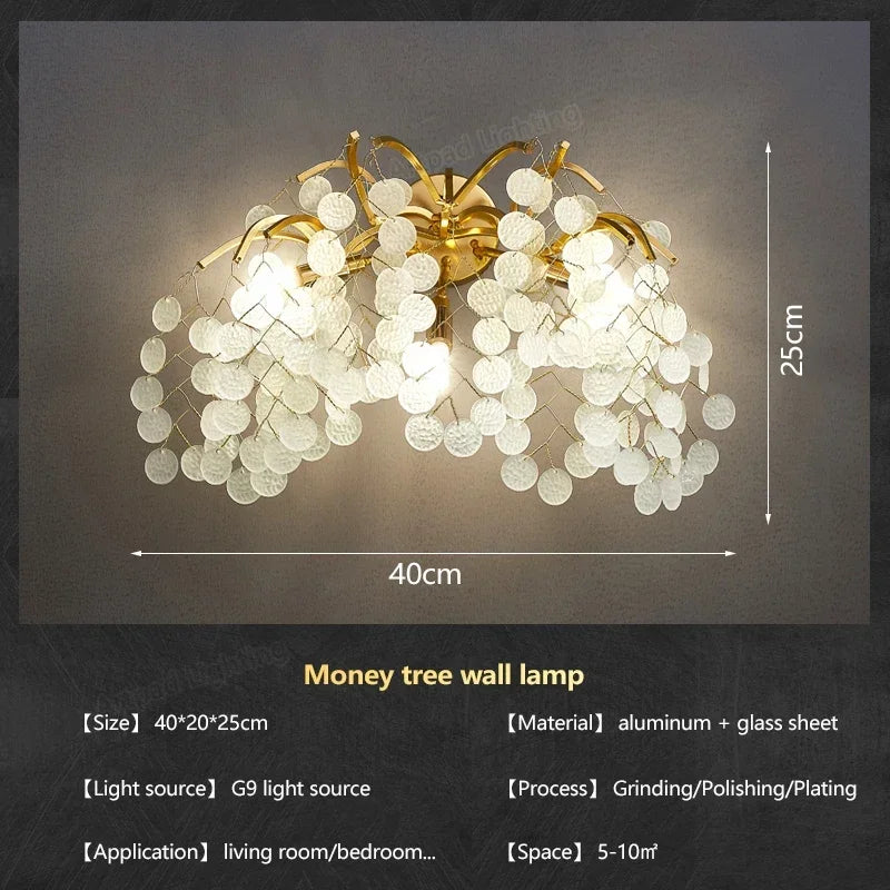 Nordic Crystal LED Wall Light: Modern Gold Living Room Decor & Bedroom Bedside Lamp