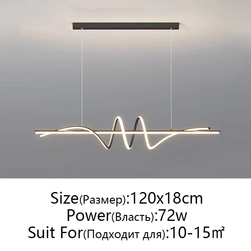 Modern Black LED Pendant Lights for Living Room, Dining Table, Kitchen, Office and Ceiling