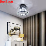 Modern Crystal Chandelier Flush Mount Ceiling Light for Bedroom Hallway Office