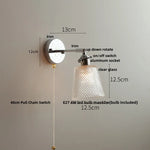 Afralia™ Ceramic LED Wall Light Sconce, Pull Chain Switch, Modern Style