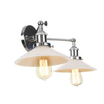 Glass 2-Light Wall Sconce with Pull Chain Switch for Bedroom and Bathroom