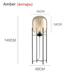 Nordic Smoky Gray Glass Table Lamp Postmodern Iron Desk Lamps for Living Room