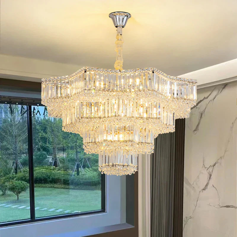 Light Crystal Chandelier: European Style for Living, Dining & Study Rooms