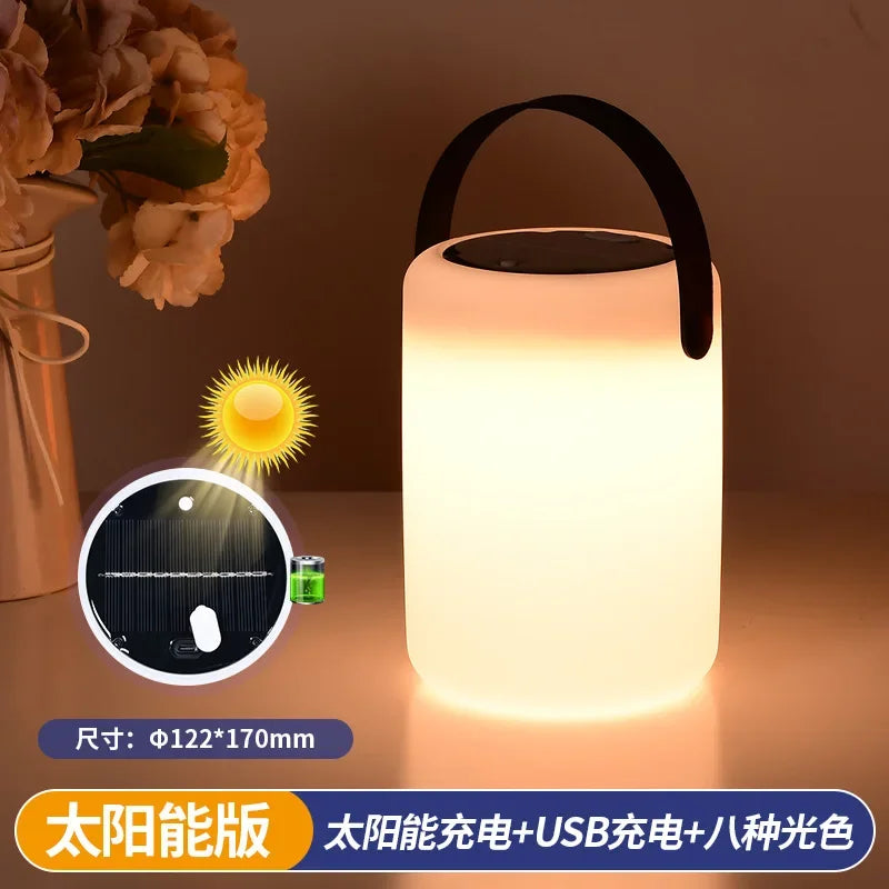 Solar Powered LED Tabletop Lantern with USB Rechargeable Battery