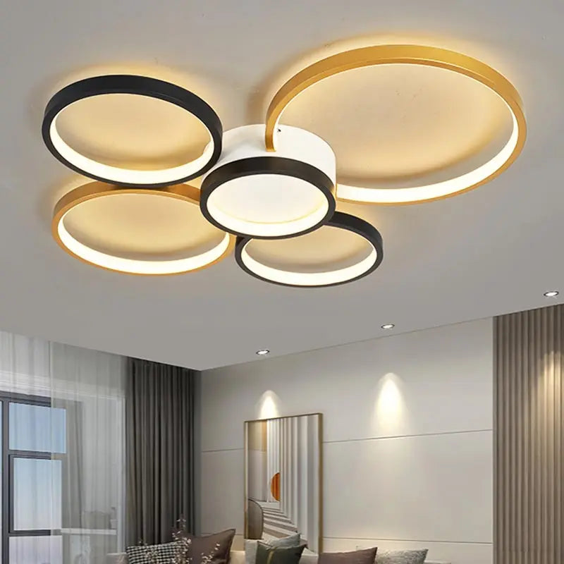 LED Ceiling Chandelier Remote Control Living Room Bedroom Kitchen Lamp White