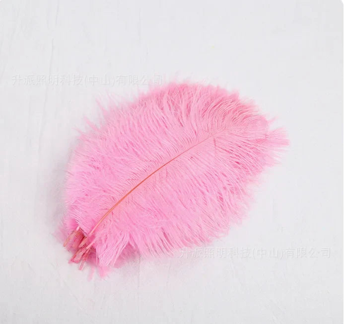 Nordic Ostrich Feather Table Lamp: Romantic Pink White Bedside Wedding Light