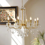 Luxury Copper Crystal Chandelier LED Pendant Lights for Home Decor