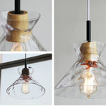 Clear Glass Pendant Lamp with LED Lights for Home Decor
