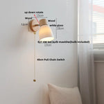 Ceramic Wood Wall Light Fixture, Modern Nordic LED Sconce Bedside Lamp