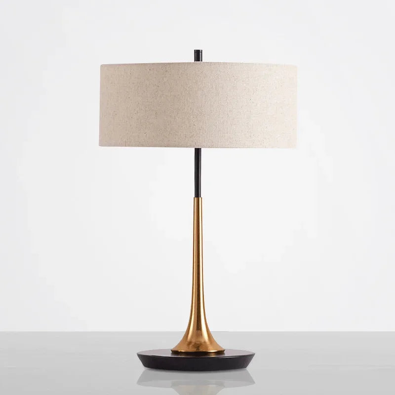 Modern Gold LED Table Lamp with White Lampshade for Luxe Home Decor