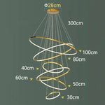 Stylish Staircase Chandeliers LED Pendant Light Lamps for Modern Living Room Lighting
