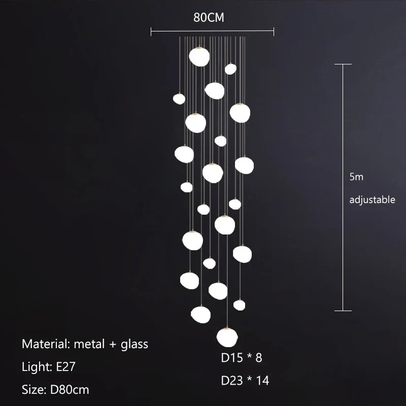 Nordic Glass Lampshade LED Ceiling Chandelier for Home Decoration