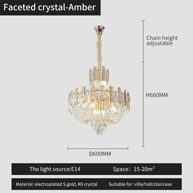 French Bead Chain Crystal Chandelier for Luxury Spaces