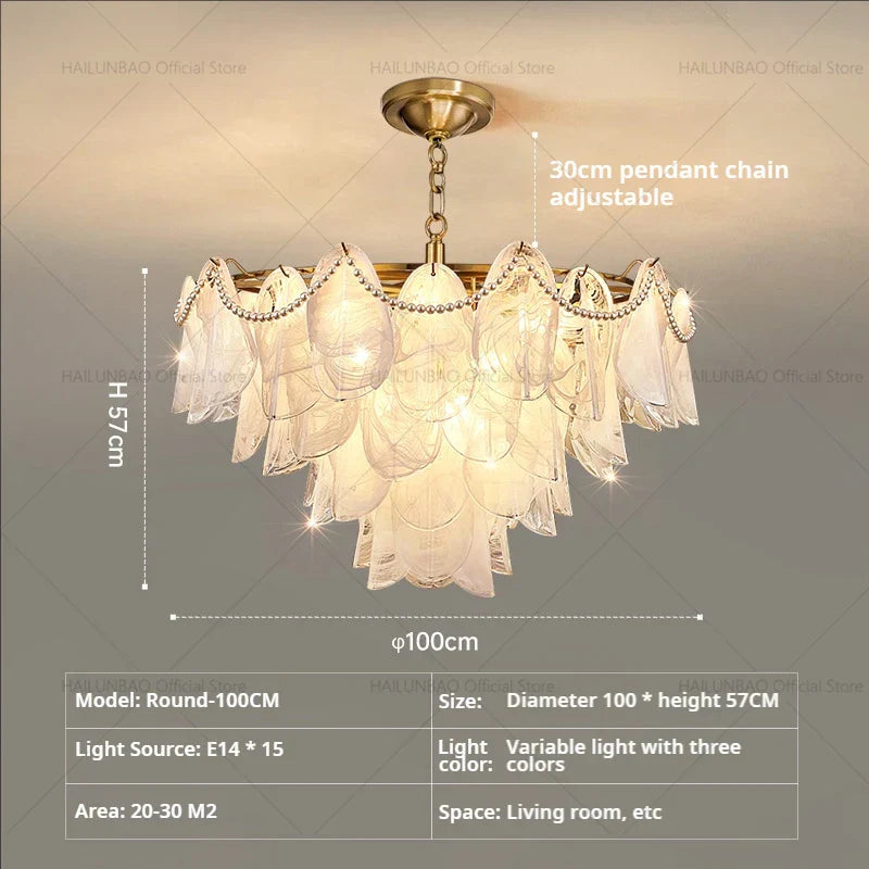 Magnolia Crystal Chandelier: Elegant French Style Dining Room Art Light