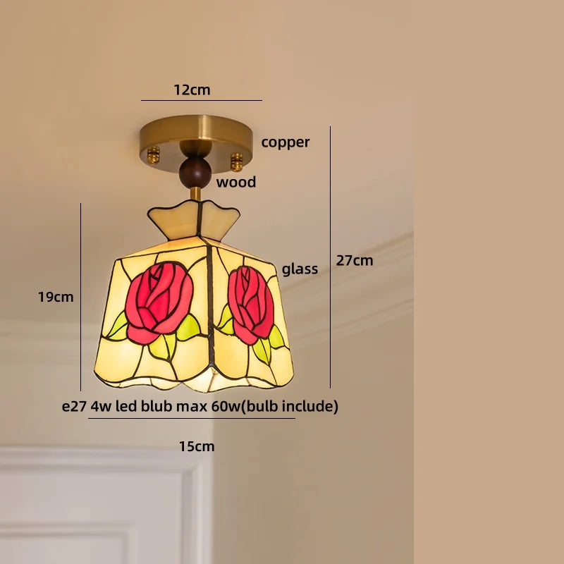 Wood LED Ceiling Light Milk Yellow Resin Plafond Lamp Modern Nordic Decor