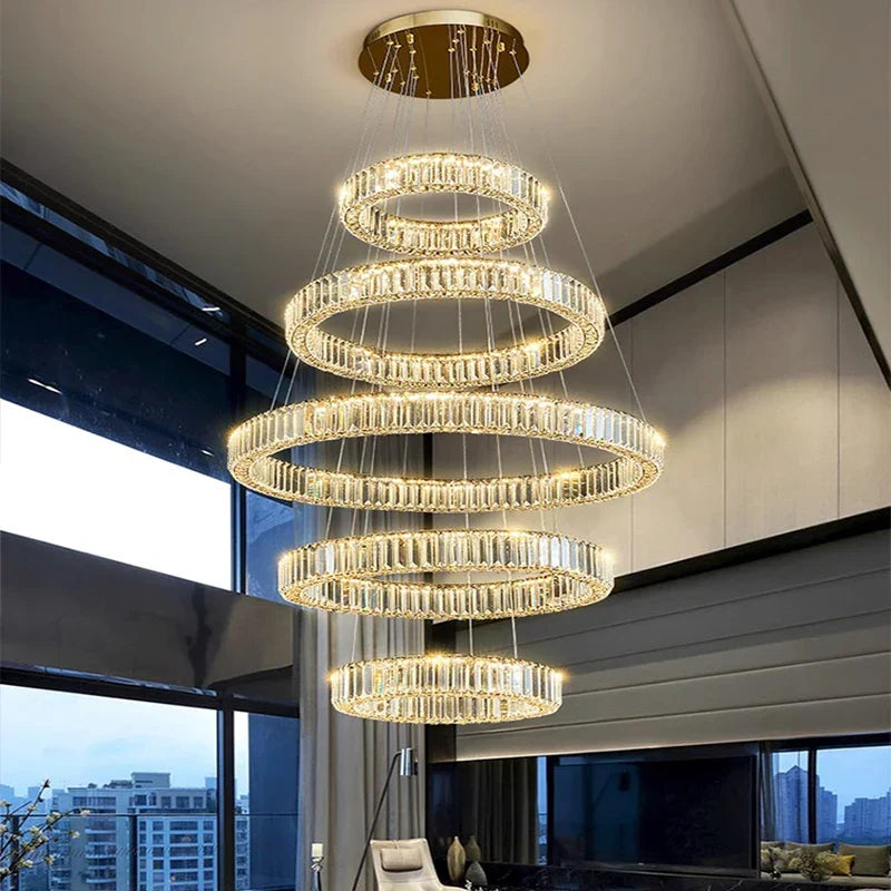 Crystal Chandelier Pendant Light for Living Room, Staircase, and Ceiling - Luxury Indoor Lighting