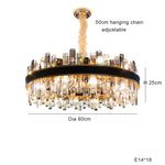 Classic Gray Crystal Chandeliers with LED Lighting for Dining Table