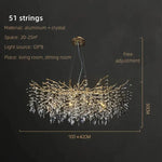 Luxury Crystal Chrome Chandelier Silver Gold LED Tree Branch Chandelier for Living Dining Room