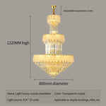 Luxury Spiral Staircase Chandelier for Duplex Villa Hall and Hotel Project