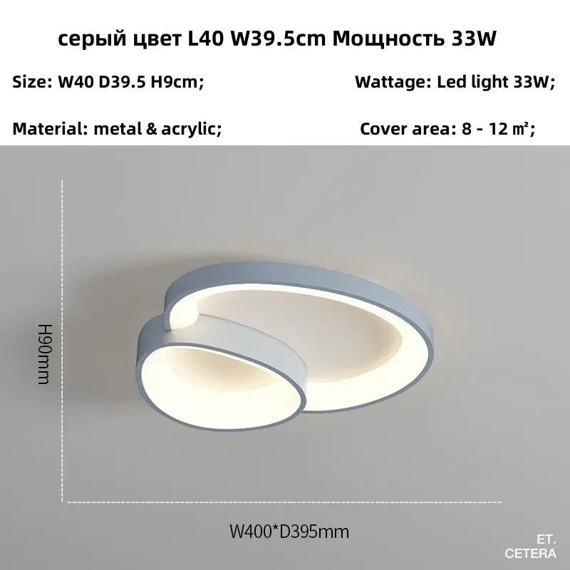 LED Dimmable Ceiling Lamp for Modern Minimalist Home Decor