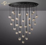 LED Crystal Pendant Chandelier - Modern Round Hanging Light for Home Decor
