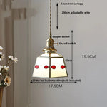 Walnut Wood Glass Pendant Lights LED Vintage Loft Kitchen Living Room Lighting