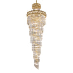Gold Stainless Steel Crystal Chandelier for Long Villa Staircase Lighting