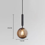 Glass Ball Pendant Lamp LED Hanging Light for Minimalist Living Room