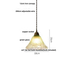 Blue Glass LED Pendant Lights Adjustable Hanging Lamp Luminaire