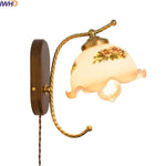 Iron Glass LED Wall Lights Modern Bedside Lamp 4w Bulb for Bathroom Bedroom Living Room