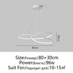 Circular Black/White Chandelier for Living, Dining, and Kitchen Room
