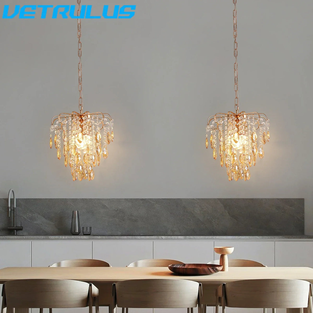 Crystal Led Pendant Light Modern Chandelier Ceiling Lamp for Living Room