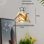 Brass Vintage Glass Pendant Lamp Adjustable LED Dining Room Kitchen Fixture