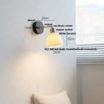 Wood Copper Wall Sconce Modern LED Fixture Bedside Lamp Bar Rotate Black