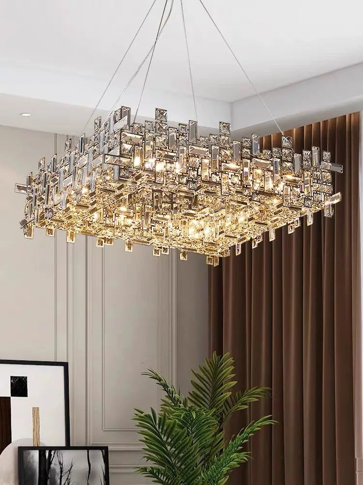 Modern Crystal Chandelier: Elegant Lighting Fixtures for Living, Dining, and Bedroom