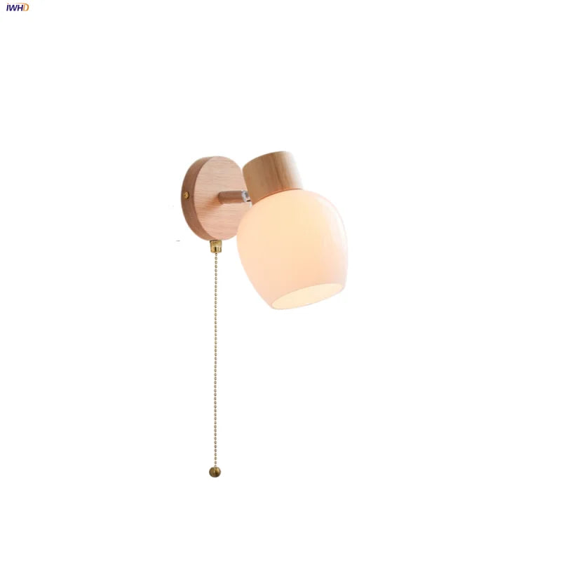 White Glass LED Wall Sconce Modern Nordic Home Decor Light