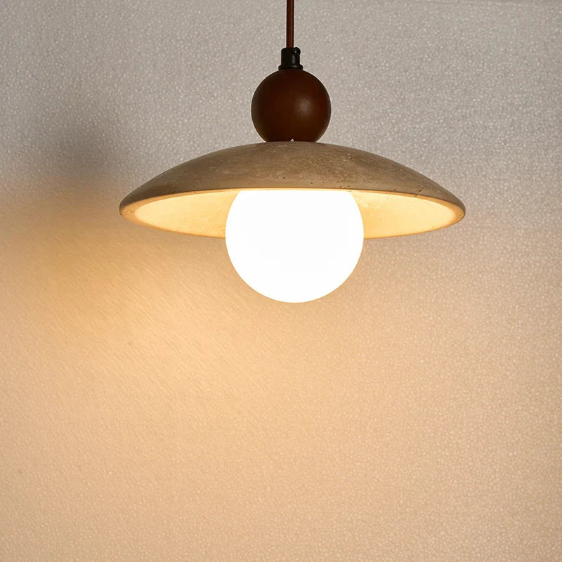 Yellow Travertine Glass LED Pendant Lights for Dining and Living Room