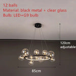 Branching Bubbles Chandelier in Black and Gold for Modern Dining Room