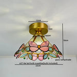 Modern Glass Copper LED Ceiling Light Fixture for Balcony, Living Room, Porch.