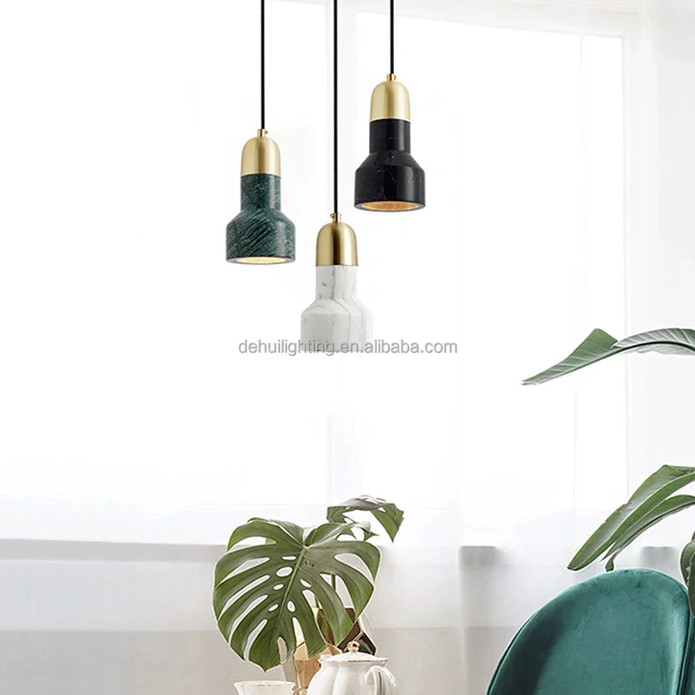 Nordic Marble Pendant Lights for Modern Minimalist Bedroom and Restaurant
