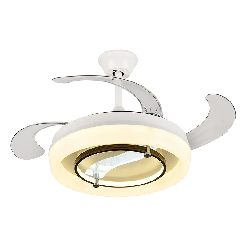 42" Bladeless Ceiling Fan Chandelier with Remote & Retractable Blades