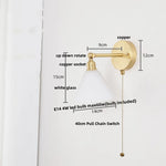 Clear Glass LED Wall Lights Pull Chain Switch Modern Bedside Lamp