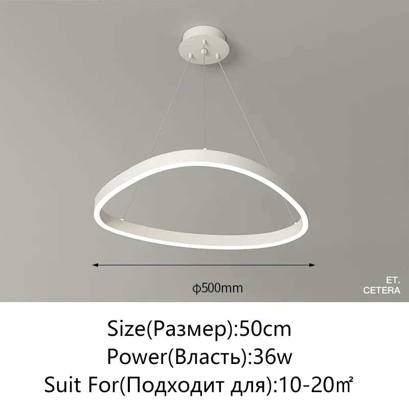 Modern Brushed Rings LED Chandelier Ceiling Light for Living Room Bedroom